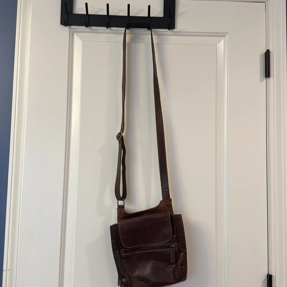 Jack George’s leather crossbody bag brown